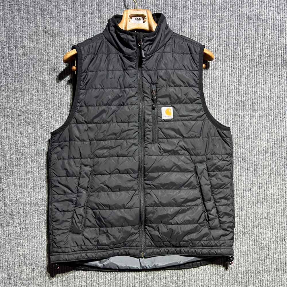 Carhartt Gilliam Vest Mens M Black Rain Defender Quilted 102286-001 Relaxed Fit